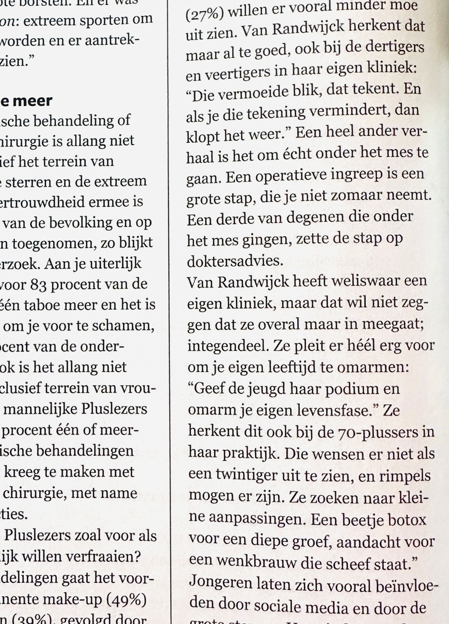 Artikel in tijdschrift met een quote van Marguerite van Randwijck.